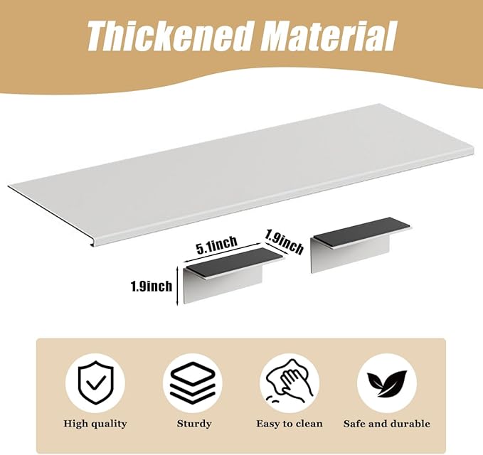 Window Sill Extender Plate, 15.8inch Carbon Steel Storage Shelf, Window Sill Extender for Plants, Countertop Extension Board with Magnetic Base for Kitchen Organization Storage (15.8x5.9in/40x15cm)
