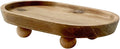 Vaveren Small Wooden Riser Wooden Pedestal for Display Tray Display Riser for Entry Table Farmhouse Kitchen Tabletop Centerpieces , Oval 11.8x19.8x4.3cm