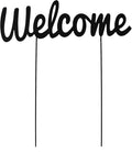 Metal Letters Garden Stakes Yard Art Word Sign Lawn Decoration Indoor Outdoor Plant Pot Decor Decorative Stick for Patio Pathway Flower Bed (Welcome)