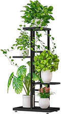 MTB Garden 4 Tier Metal Plant Stand for Indoor Outdoor Flower Pot Display Planter Shelf, Charcoal Grey