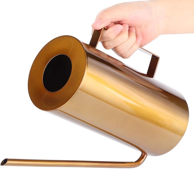 Watering Can 50oz/1.5L Stainless Steel Long Spout House Bonsai Plants Garden Pot Flower Watering Can Irrigation Tool(Gold)
