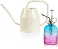 35 oz/1000 ml Metal Indoor Small Watering Can with Long Spout for House Plants Decorative, 12 oz/360 ml Glass Plant Mister Spray Bottle for Bonsai Garden Flowers