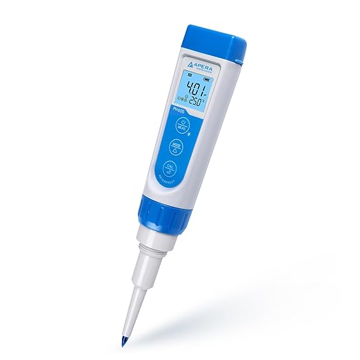Apera Instruments Premium-Series PH60S Food pH Pocket Tester Kit, Swiss Spear pH Electrode, ±0.01 pH Accuracy, -2.00-16.00 pH Range (AI313)