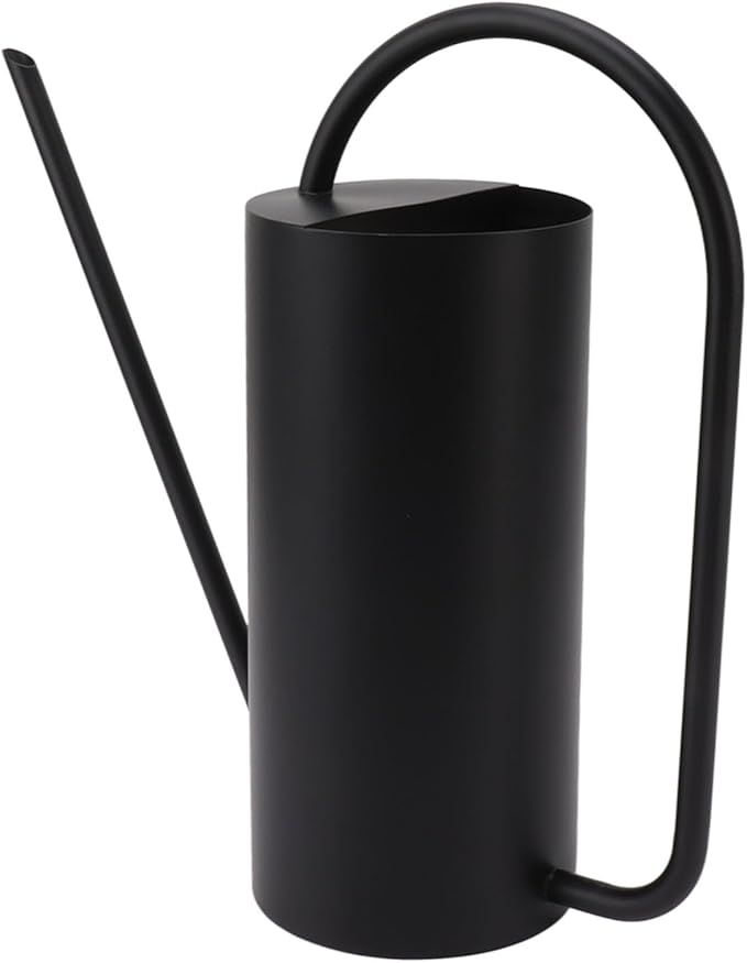 Watering Can, Wide Application Rustproof Long Spout Watering Pot Stainless Steel for Garden (Black)