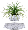 Levitating Plant Pot,Magnetic Floating Plant Pot for Small Plants,360°Rotating Levitating Desk Decor for Home & Office,Floating Pot Gift for Plant Lovers,Birthday, Christmas, New Year(marble)