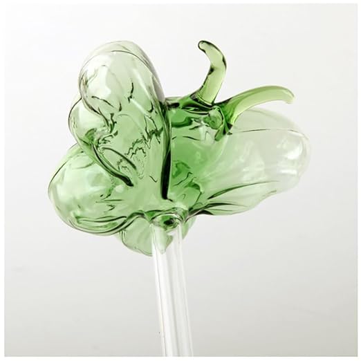 Glass Butterfly Plant Watering Stakes, 2-Pack, Pink and Amber, Decorative Self-Watering Globes for Indoor Plants