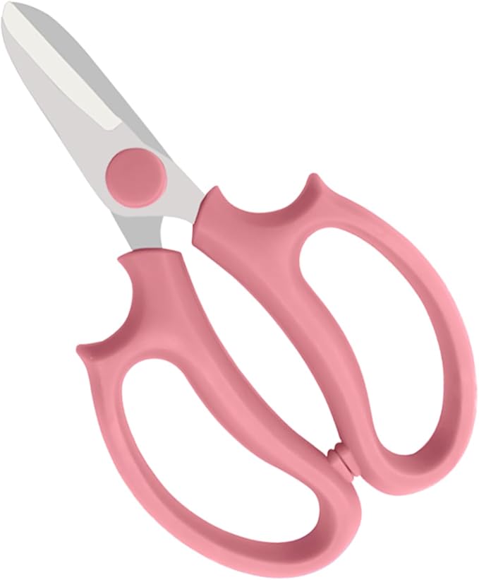 Flower Scissors - Stainless Steel Flower Shears, Garden Plant Floral Shears for Fresh Flowers Stems (Blue, Green, Pink, Violet) (1 PC Pink)