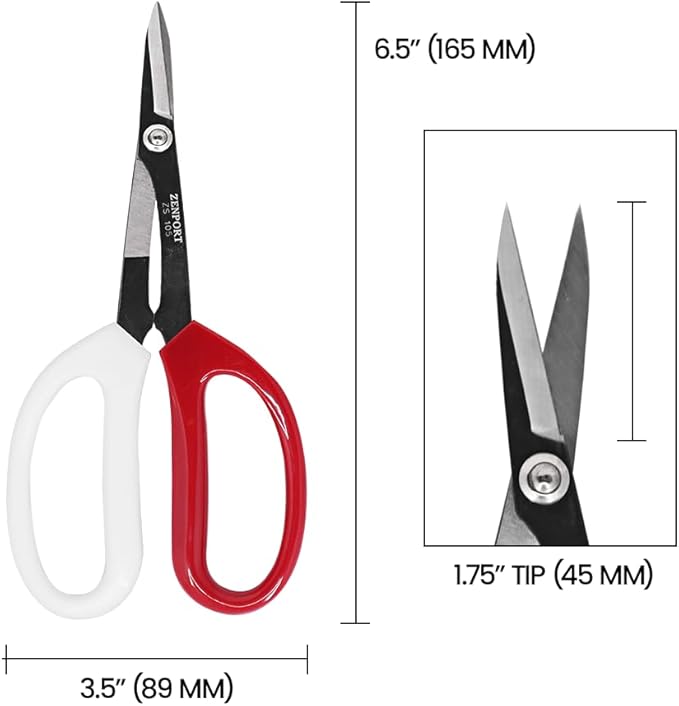Zenport ZS105 Deluxe Scissors, 6.5-Inch Long, Horticulture & Craft Scissors with Durable Carbon Steel Blades, Precision Cutting of Plants, Garden, Fruit, and Craft Materials