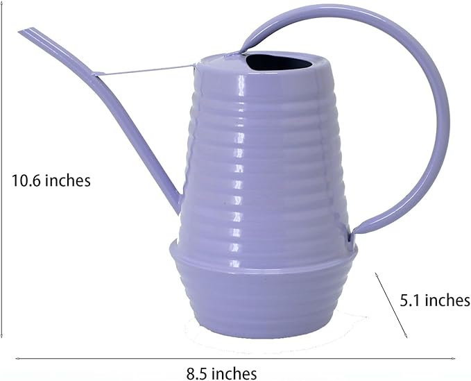Small Watering Can, 0.3 Gallon/34oz., Violet Purple, Galvanized, Indoor Water Can, Metal Watering Can with Long Spout, Plant Water Can for Indoor Plants