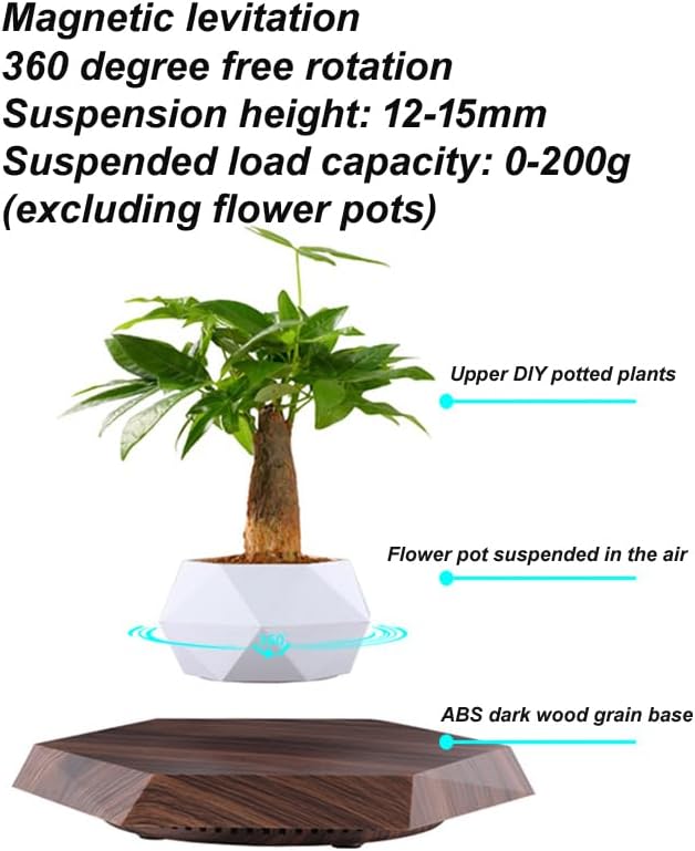 Planting Flower pots,Levitating Plant Pot,Magnetic levitation,Floating Plant Pot,Hanging Flower pots,Suspendded Flowerpot,Hanging planters