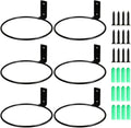 Sivya 6 Pack 6in Flower Pot Holder Ring Wall Mounted Metal Planter Hooks Hangers (6, 6")