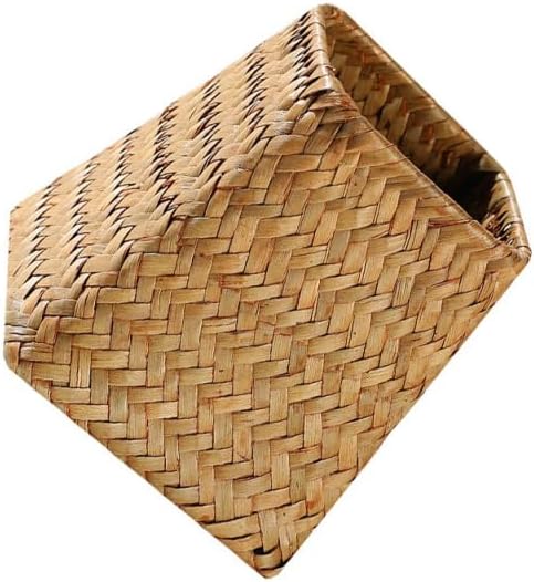 Ipetboom Wicker Flower Vase, Natural Seaweed Weave Basket Pastoral Rattan Vase Farmhouse Flower Basket, Dried Flower Pot Seagrass Storage Basket Organizer, 5.51 X 4.72 Inches