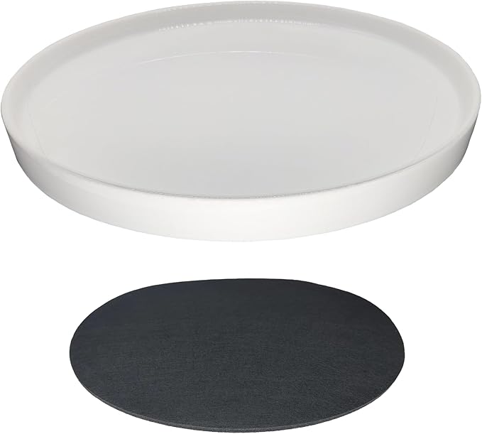 Yukfona Ceramic Plant Saucer Pot Tray 10 Inch, Planter Saucers 4 5 6 7 8 9 10 11 12 13 Inch for Indoors Outdoor, Durable Sturdy Flower Drainage drip Water Tray for Glazed Pots Base (10.7 Inch-White)