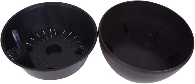 Vencer 11 Inch Plastic Round Self Watering Planter,Water Indicator,Modern Decorative Planter Pot for All House Plants Flowers, Herbs, Vegetables, Tropical,Coffee,VF-048BL