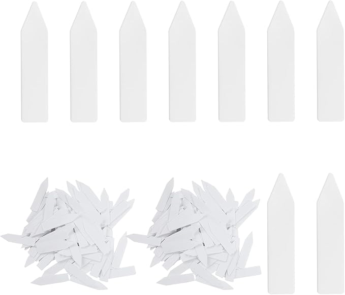 Quluxe 200 Pcs 2" White Plant Name Tags Plant Label Stakes Plastic Garden Markers for Outdoor Garden