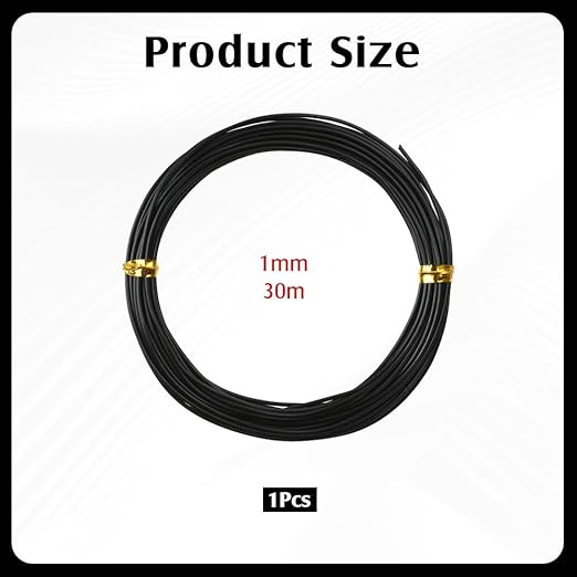 Bonsai Wire, 1 Roll Aluminum Bonsai Training Wires, 98 Feet 1mm Plant Training Wires Black Plant Wires Aluminum Wire for Bonsai Tree Training Indoor DIY Crafts