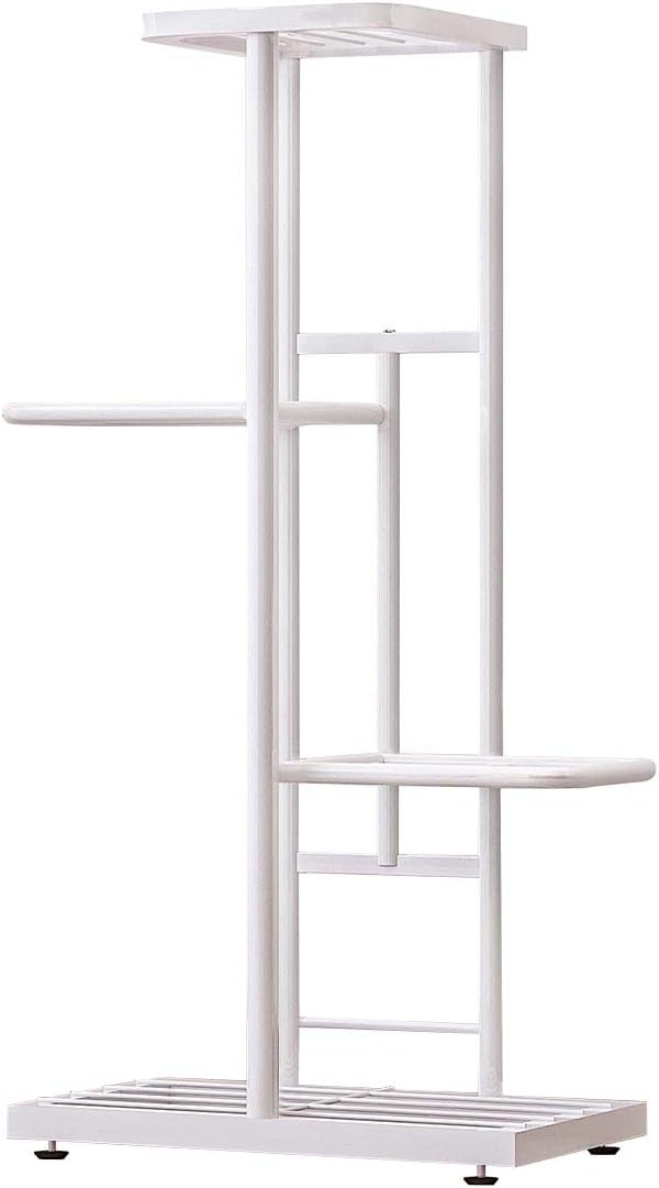 MTB Garden 4 Tier Metal Plant Stand for Indoor Outdoor Flower Pot Display Planter Shelf, White