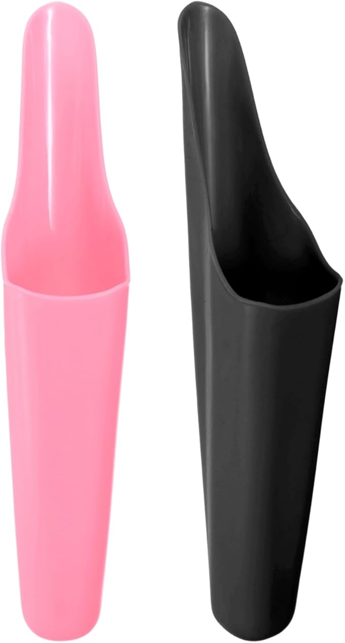 M METERXITY 2-Pack Bonsai Soil Scoops, Plastic Garden Soil Scoops Bucket Shovel Potting Scoopers for Transplanting/Flower Planting/Plant Succulent, Colorful Small Gardening Tools [Black, Pink]