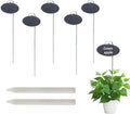 Slate Plant Labels Garden Markers Signs Labels with Stainless Steel Stake & Marker Pen Waterproof Slate Plant Labels for Flowers, Herbs, Potted Plants, Seed (Oval, 5PCS)