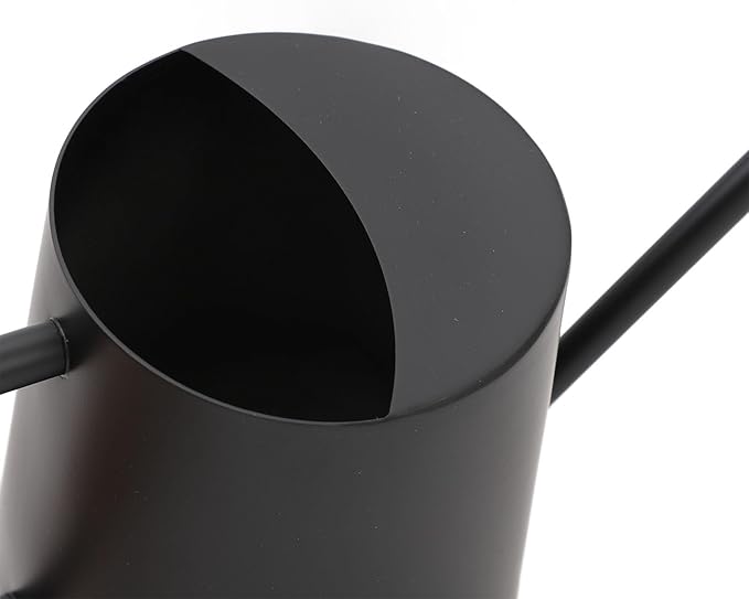 1L/33.8oz Wood Handle Long Spout Watering Can Stainless Steel Plant Watering Pot Garden Green Plant Flower Watering Kettle for Indoor Outdoor Plants Garden Flower (Black)