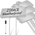 BUYGOO 25Pack Metal Plant Labels, Weatherproof Garden Markers with a Pen, Reusable Outdoor Garden Markers Tags for Plants Vegetables Herb Seedlings Flowers Height 10.7 Inch, Label Area 3.5'' x 1.4''