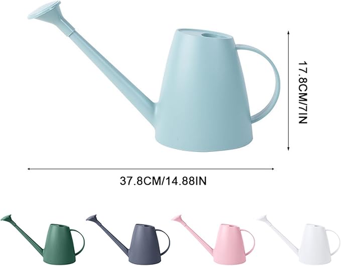 1/2 Gallon Watering Can Indoor Plants with Removable Sprinkler Head and Handle, Long Spout Plastic Watering Can for House Plants Bonsai Flower Garden Indoor