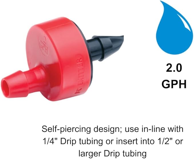 Rain Bird SW20-30PS Drip Irrigation Spot Watering Dripper/Emitter, 2 Gallon Per Hour, 30-Pack