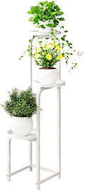 INGIORDAR Plant Stand Indoor Outdoor 3 Tier Metal Plant Shelf for Multiple Plants Corner Flower Holders for Living Room Balcony Bedroom Patio Garden, Black (White, 3-Tier)
