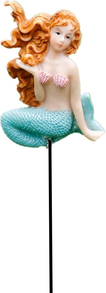 MUAMAX Miniature Mermaid Garden Stakes Mermaid Picks for Plants Fairy Garden Decorative Figurines Accessories Outdoor Micro Landscape Ornaments Succulent Decorations (Color)