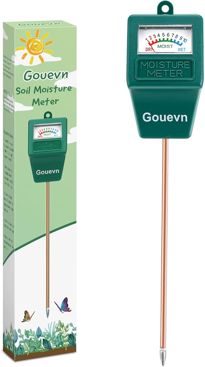 Gouevn Soil Moisture Meter, Plant Moisture Meter Indoor & Outdoor, Hygrometer Moisture Sensor Soil Test Kit Plant Water Meter for Garden, Farm, Lawn (No Battery Needed)