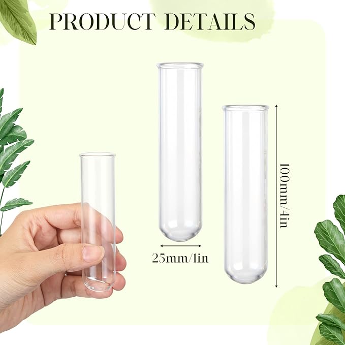 Kingdder 12 Pcs Glass Plant Propagation Tubes Station Accessories Replacement Glass Test Tubes Tiered Planters Wall Terrarium for Home Office Plant Hanger Flower Vases Wall Decor Hydroponic Cuttings