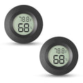 Atogou 2-Pack Mini Hygrometer & Thermometer, Indoor Outdoor Digital Humidity Meter Gauge Temperature, ℉/℃, for Home, Office, Reptile, Car, Greenhouse, Lab, Terrarium, Cellar.. A01 Black