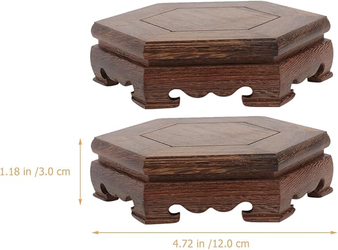 GANAZONO Plant Stand 2 Pack Wooden Flower Pot Base Riser for Indoor Outdoor Small Potted Plants Display Decorative Pedestal for Home Garden