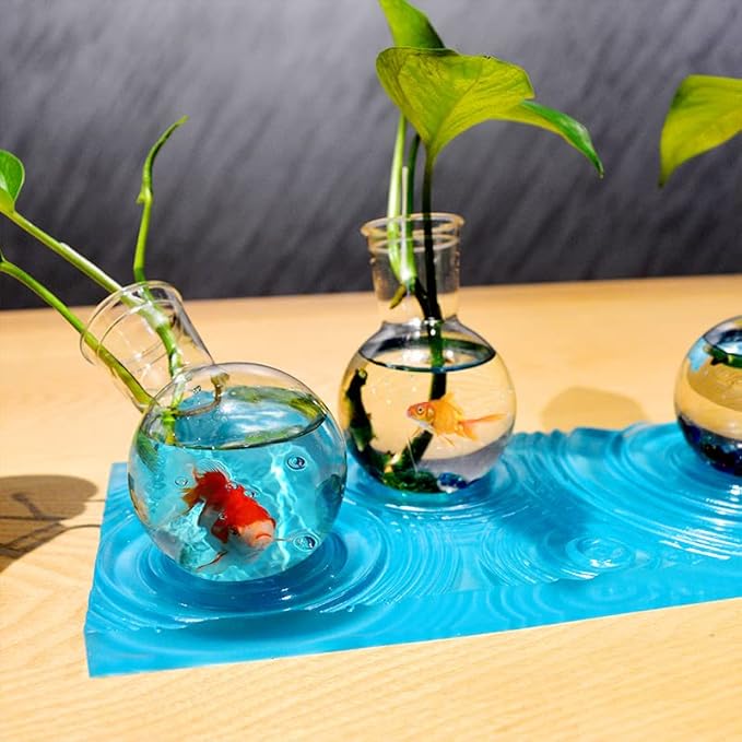 6PCs Transparent Vase for Hydroponic Silicone Epoxy Resin Mold,Clear Plastic Bottle for Propagation Station,Home Desktop Decoration
