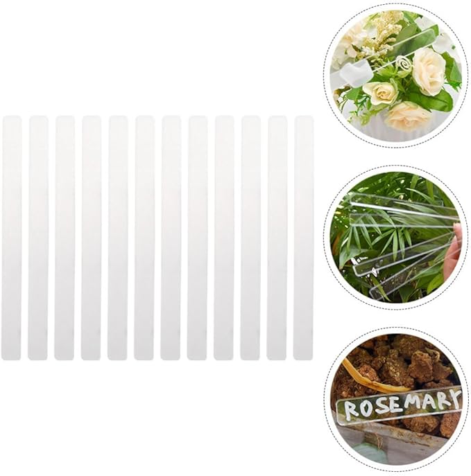 BESTOYARD 120 Pcs Acrylic Plant Tags Clear Garden Markers for Indoor Outdoor Use Succulent Labels Waterproof Plant Name Tags for Flower Pots and Planters