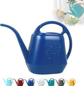 Watering Can 1 Gallon with Comfortable Handle, Flower Patterns Watering Can Indoor Plants, Plastic Long Spout Watering Can for House Plants Succulent Bonsai Garden Flower Outdoor (Blue)