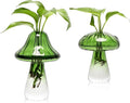 Mushroom Glass Vase Propagation Stations Flower Vases Home Decor Mushroom Planter Cute Vases Garden Decoration Set of 2