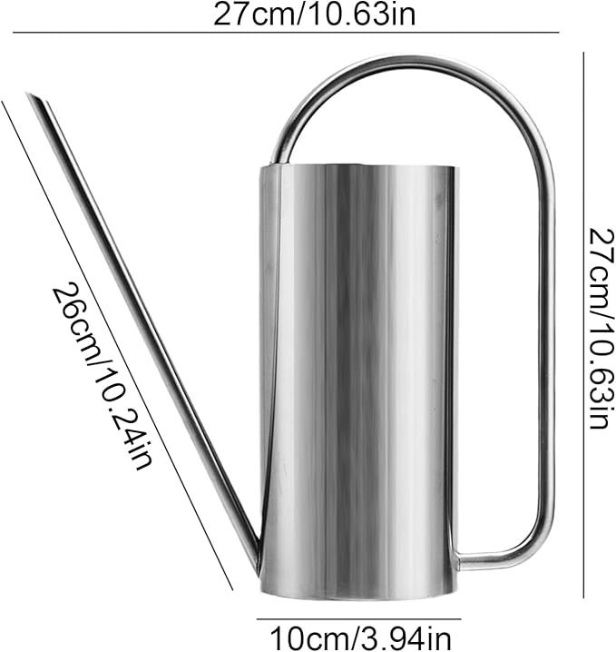 Long Spout Watering Can, 50 Oz Stainless Steel, Durable Gardening Kettle, Precise Pouring Design, Easy Handle Indoor Plant Care, Premium Plant Watering Tool, Indoor, Potted Plants, Courtyard