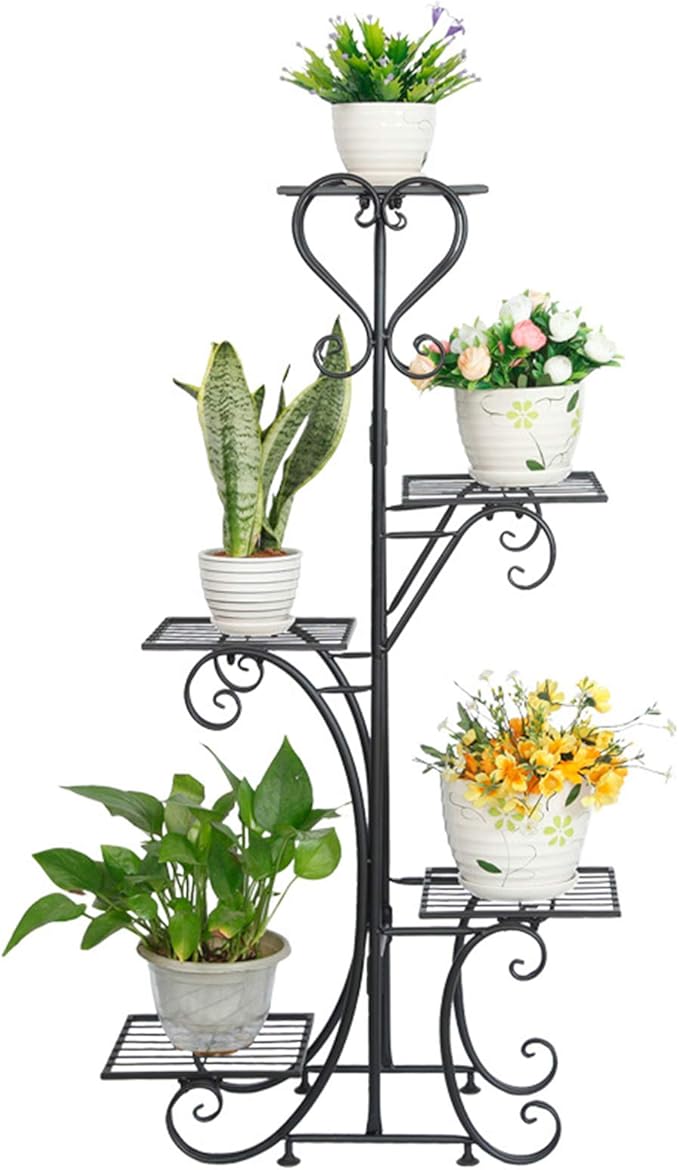 5 Tier Plant Stand Indoor Outdoor, Tall Flower Display Stand, Multi-Tiered Plant Rack Shelf for Plants, Corner Plant Stand for Indoor Plants Multiple, Tiered Plant Shelves for Balcony, Living Room,Sunroom,Their Patio,etc.