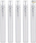 KINBOM 5 x 10ml Perfume Atomizers, Matte Plastic Refillable Spray Bottles for Travel Mist Fine Empty Spray Bottles for Hair Face Plants, 10 ml., 10ml