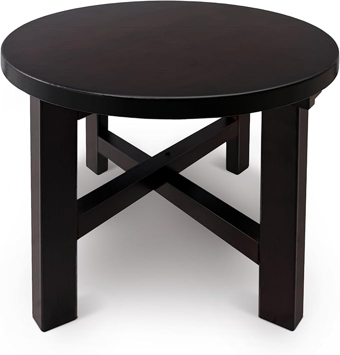9.8 in Wooden Stool for Shower, Folding Round Footstools, Leg Shaving and Foot Rest, Folding Bamboo Shower Seat, Fully Assembled (R)