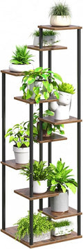 Yzosvki 10 Tier Plant Stand Indoor, Tiered Corner Plant Shelf Flower Stand for Living Room, Balcony, Patio, Garden, Rustic Brown