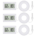 3Pcs Mini Digital Thermometer Hygrometer with Probe Electronic Temperature Humidity Gauge Meters Indoor LCD Display Fahrenheit for Humidors,Greenhouse,Garden,Incubator Reptile Terrarium
