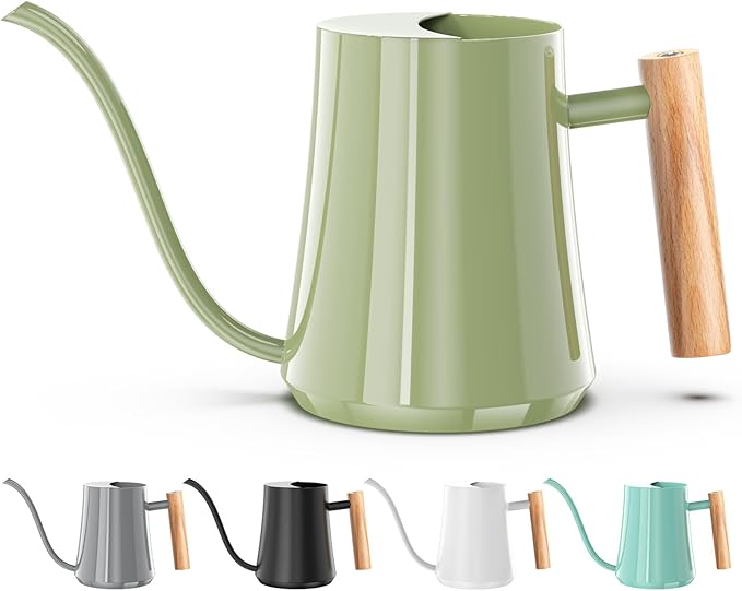 Watering Can Indoor Plants 35oz Sage Green Water Can Indoor Metal Small Water Can Pot with Long Spout for House Bonsai Plants Garden Flower Decorative