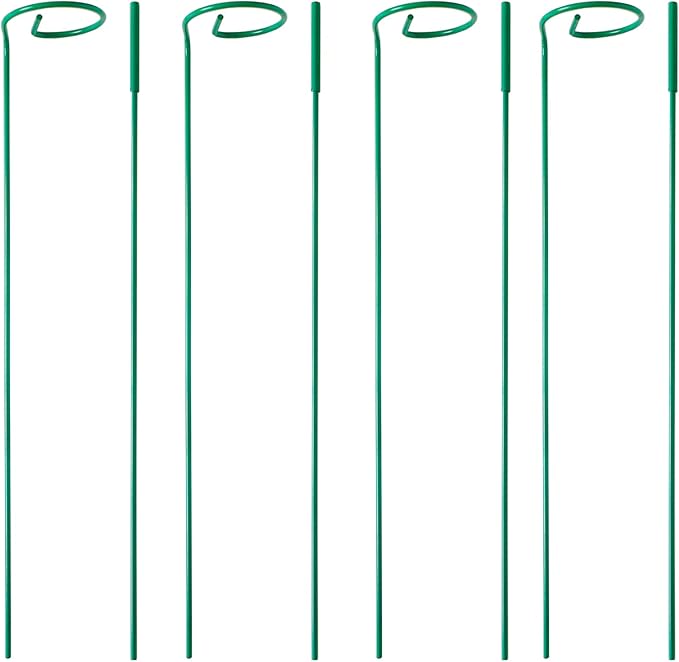 PFNRTH 4 Pack Plant Stakes,Plant Support Stakes for Two Sizes(16 or 32 Inches),Plant Stakes for Outdoor Plants,Garden Flower,Tomato(Green)