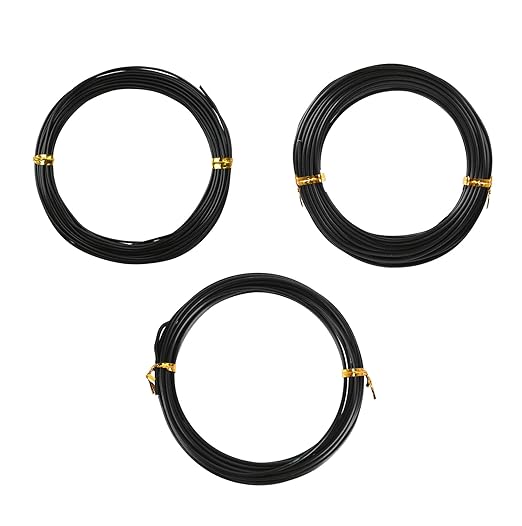 3 Rolls Bonsai Wire, 98 Feet Aluminum Bonsai Training Wires, 3 Sizes Plant Training Wires Black Plant Wires Aluminum Wire for Bonsai Tree Training Indoor DIY Crafts (1mm, 1.5mm, 2mm)