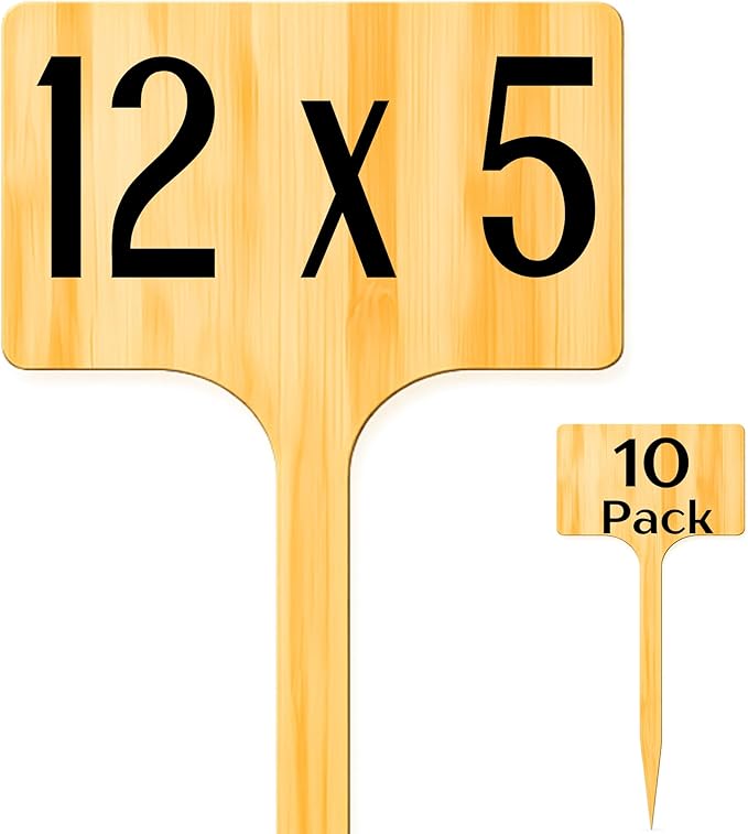 12" Extra-Tall Oversized Bamboo Garden Markers 10 Pack – Large Plant Labels Garden Tag Signs Easy to See Easy to Read Extra Large Writing Area