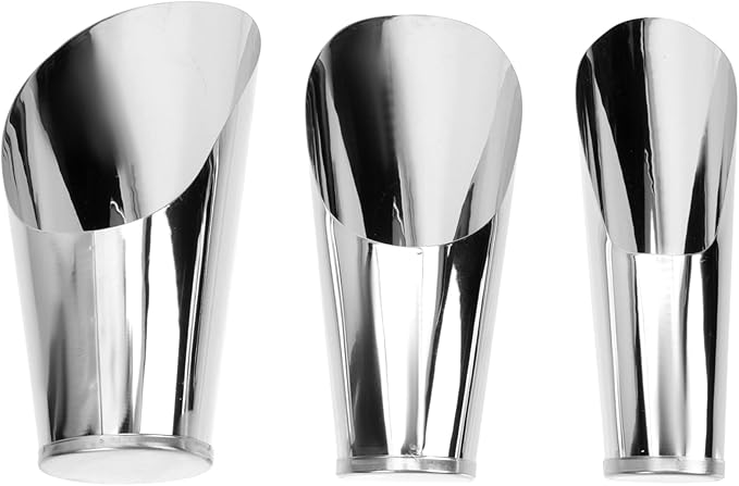 GANAZONO 3pcs Bonsai Soil Scoops Stainless Steel Garden Shovels 3 Sizes Soil Scoops Soil Metal Spade Shovel Cup Succulent DIY Bonsai Plant Helper Garden Tool for Digging Fertilizer Feed Scooper