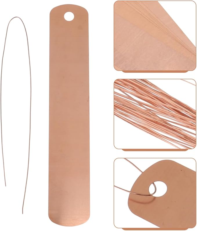 Hemoton Copper Plant Tags with Copper Ties 30Pcs Waterproof Metal Tags Garden Labels for Outdoor Pots and Planters Reusable Plant Markers for Lawn and Garden Identification