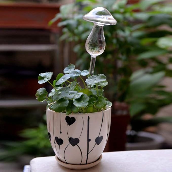 Ochine Plant Waterer Self Watering Globes Self Water Bulbs Devices Automatic Plant Watering Tool Decorative Hand Blown Clear Glass Plant Watering System for Indoor Outdoor Plant